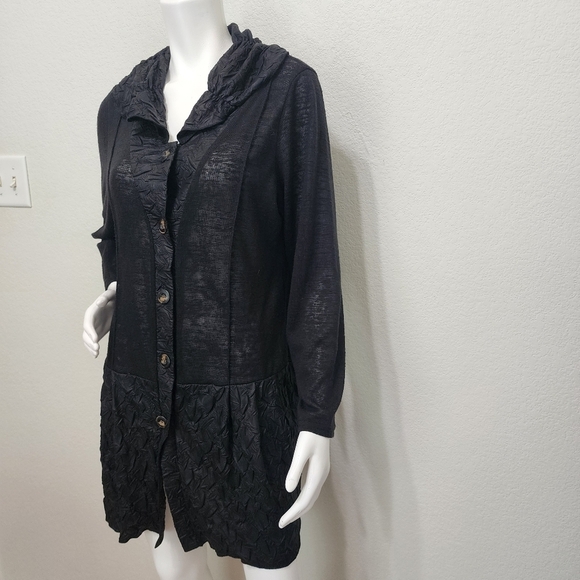 Y&S by Moonlight Black Long Cardigan Size M - Picture 13 of 14